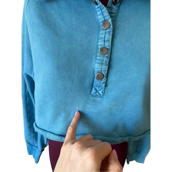 Free People Playoff Cropped Pullover Blue size S St Tropez - Picture 5 of 8